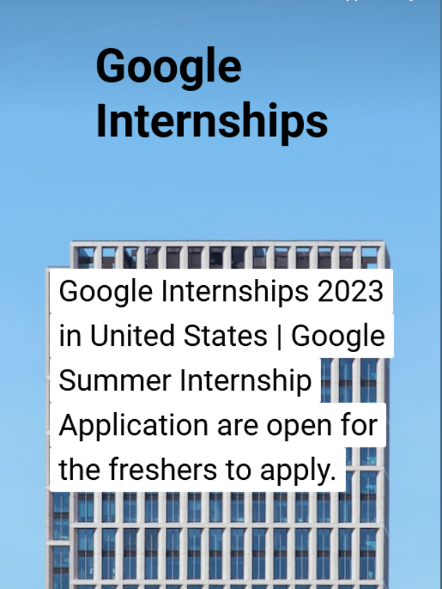 Google Internships 2023 in United States